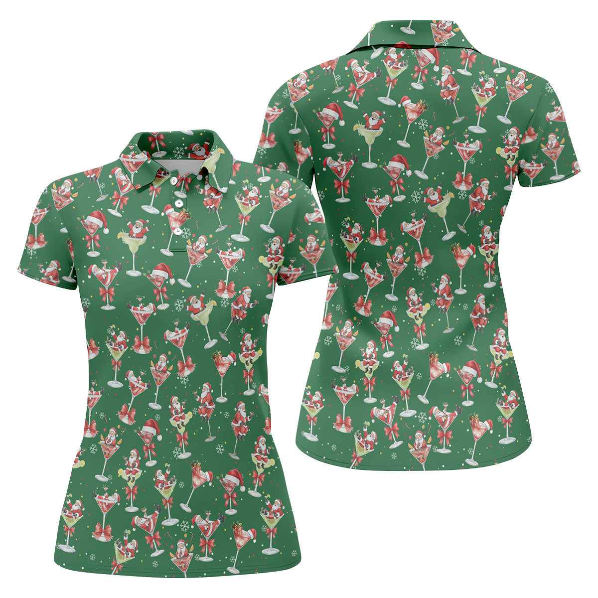 Santa Claus Margarita Christmas Shirt Golf Polo Shirt Unique Gift For Golfer, Golf Gifts For Women