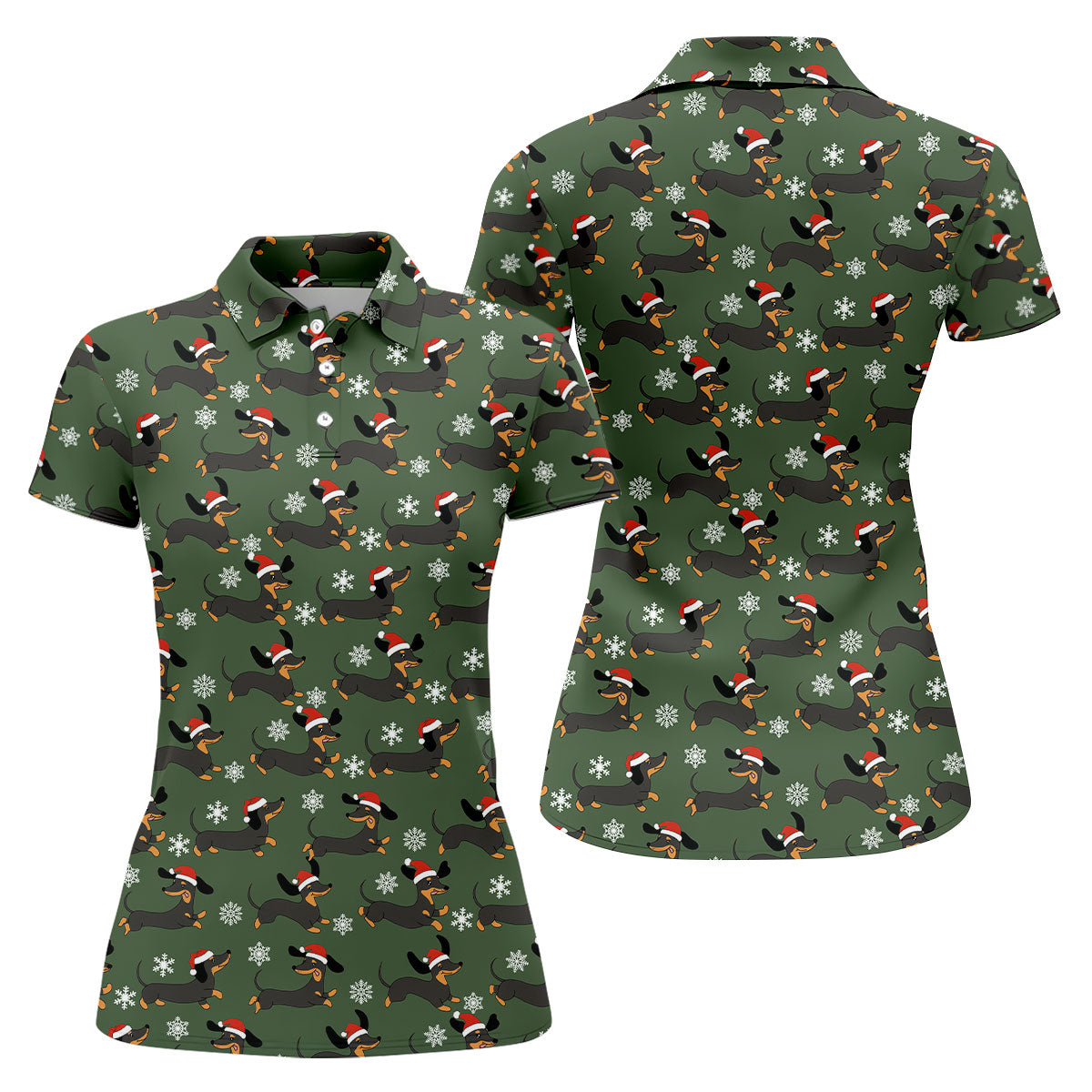 Dachshund Christmas Fun Golf Shirt, Ladies Golf Shirts, Golf Shirt For Women, Christmas Golf Gift