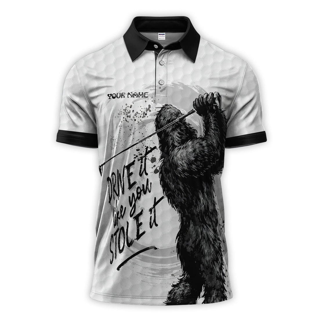 Bigfoot Golf Polos, Drive It Like You Stole It Men’s Golf Shirt, Crazy Golf Gift For Golfer