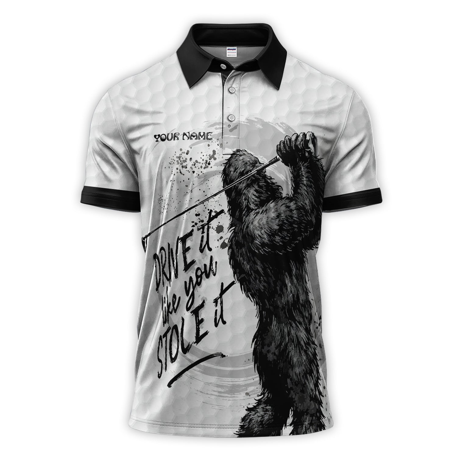 Bigfoot Golf Polos, Drive It Like You Stole It Men’s Golf Shirt, Crazy Golf Gift For Golfer