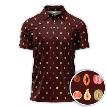 Fruits Abstract Pattern Golf Shirt, Crazy Golf Polos For Golfer, Golf Gift For Men