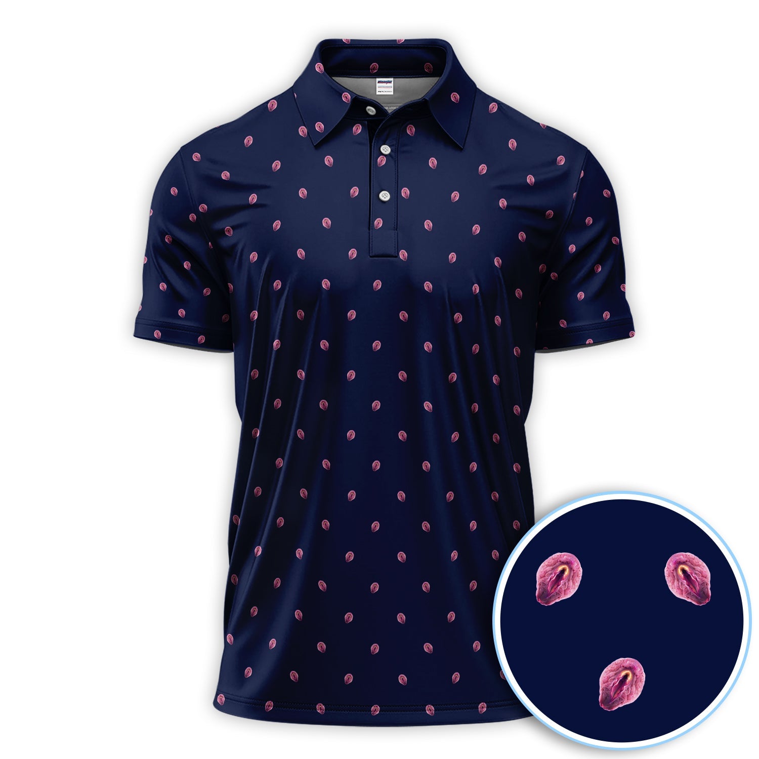 Funny Abstract Pattern Golf Shirt, Crazy Golf Polos For Men, Golf Gift For Golfer