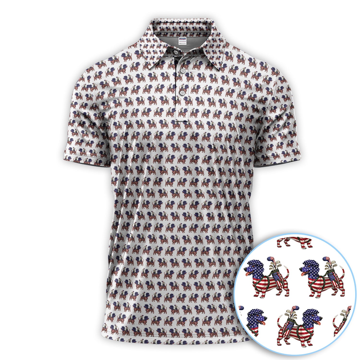 Patriotic Dachshund Golf Set, USA Flag Wiener Dog Pattern Golf Set, Crazy Golf Gift For Golfer
