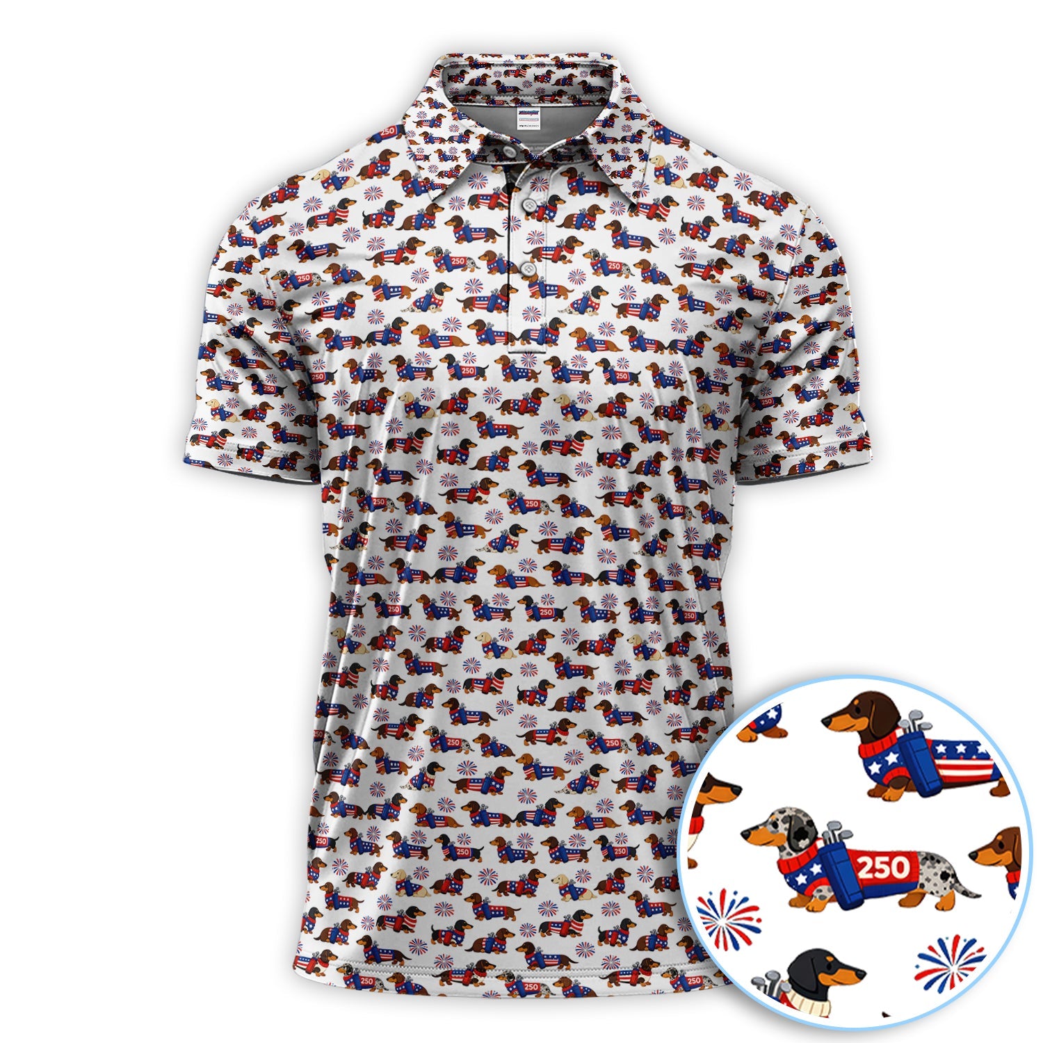 America 250 Dachshund Golf Set, Funny Patriotic Wiener Dog 250th Golf Set, Golf Gift For Men