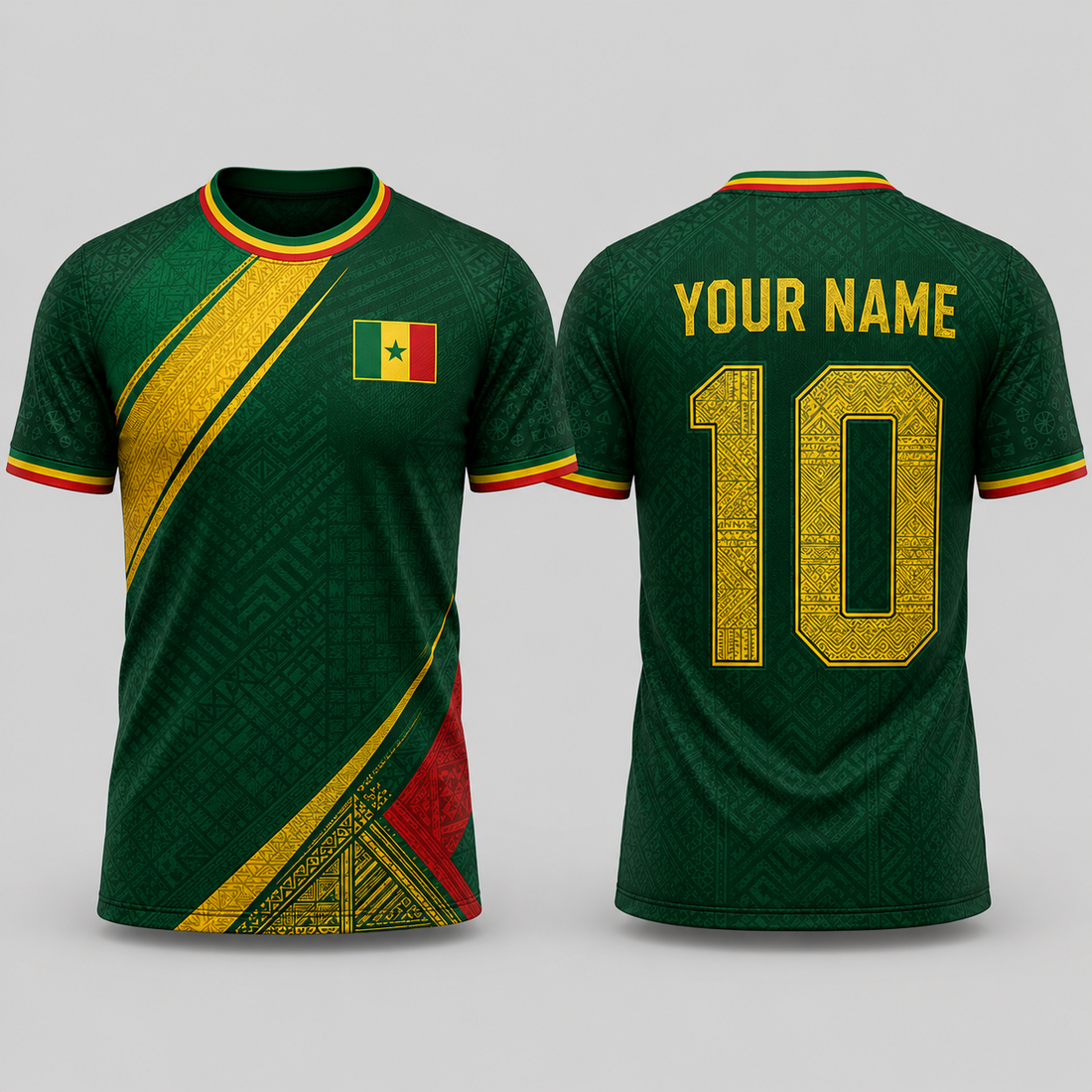 Senegal Football V-Neck For Men Football Lover, Senegal National Team Jersey, Soccer Fan Gift