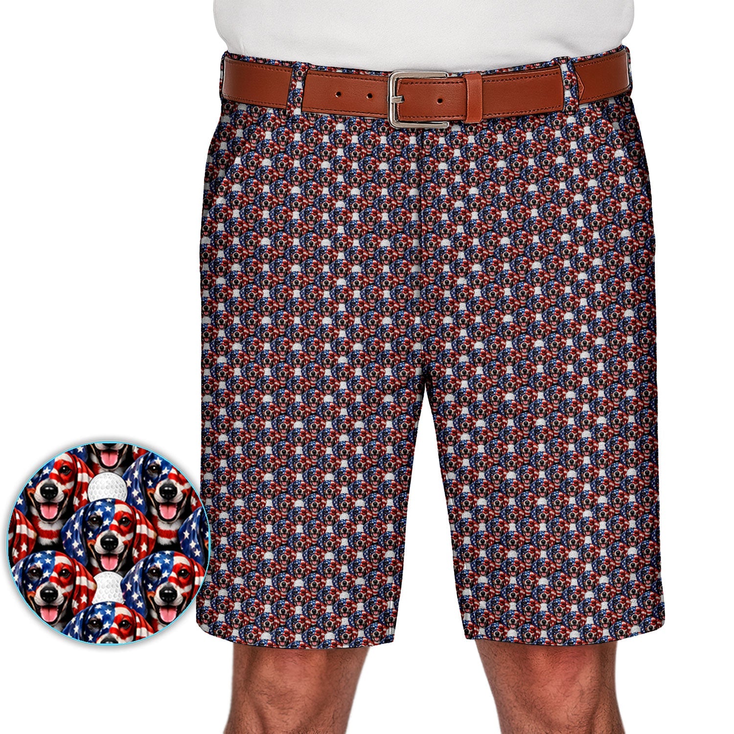 Funny Patriotic Wiener Dog Golf Set, America 250 Dachshund 250th Golf Set, Golf Gift For Men
