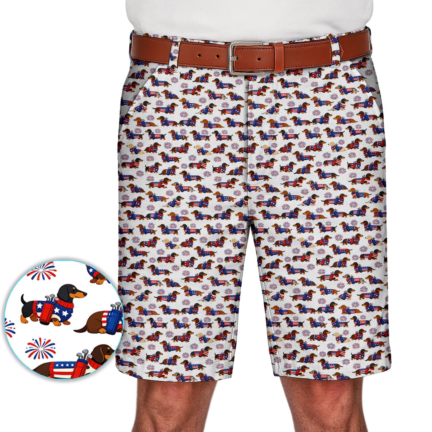 America 250 Dachshund Golf Set, Funny Patriotic Wiener Dog 250th Golf Set, Golf Gift For Men