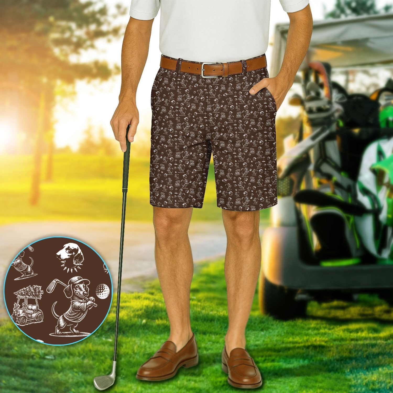 Dachshund Pattern Golf Set For Men, Funny Golf Set, Golf Gift For Golfer