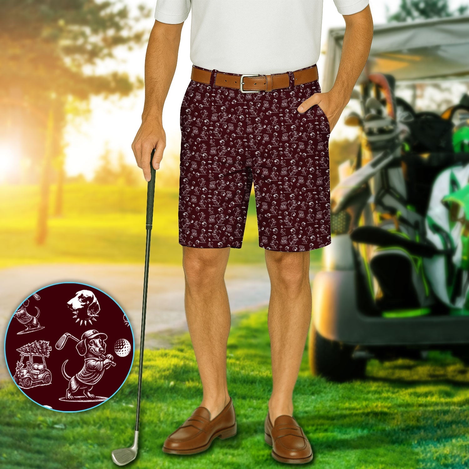Dachshund Pattern Golf Set For Men, Funny Golf Set, Golf Gift For Golfer