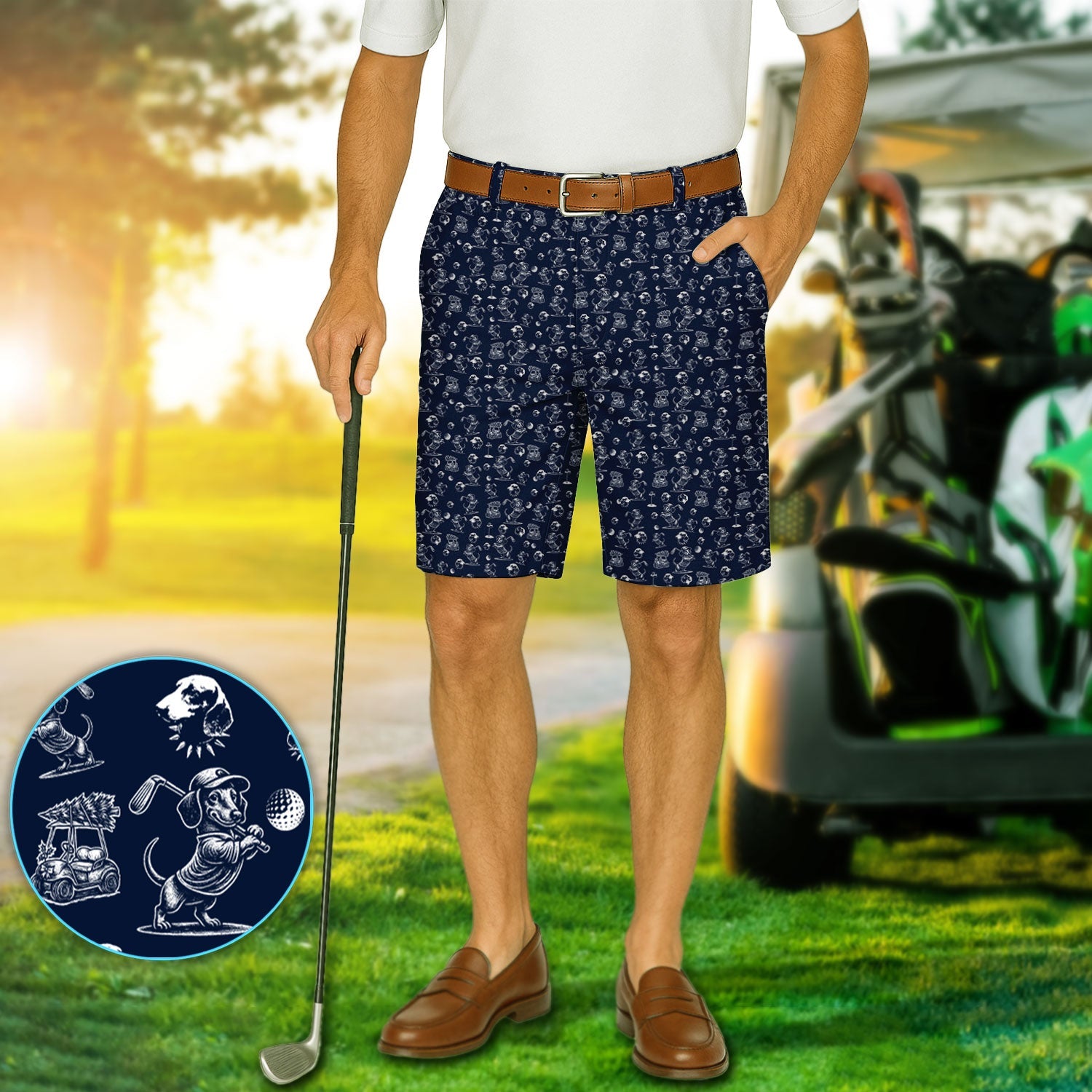 Dachshund Pattern Golf Set For Men, Funny Golf Set, Golf Gift For Golfer
