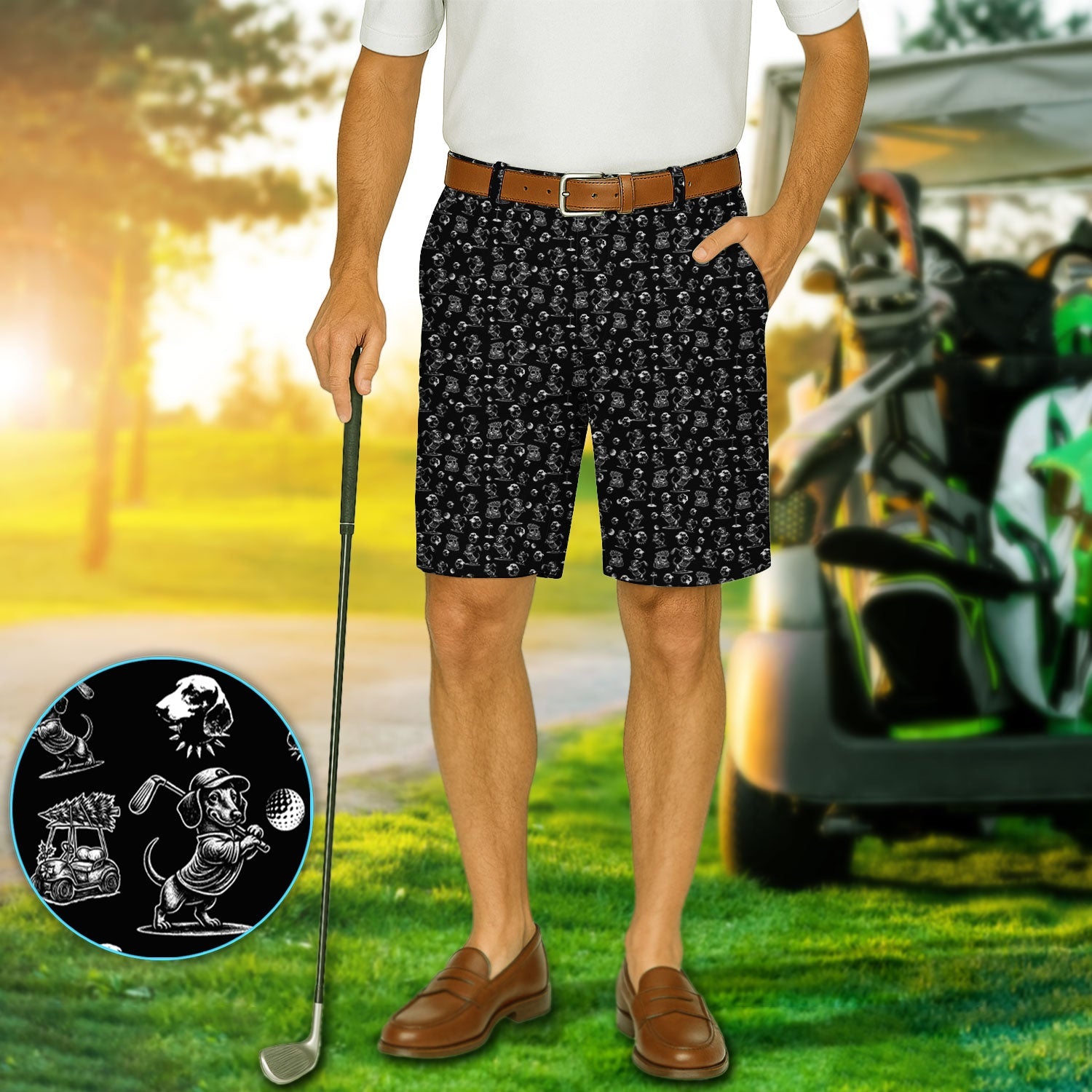 Dachshund Pattern Golf Set For Men, Funny Golf Set, Golf Gift For Golfer