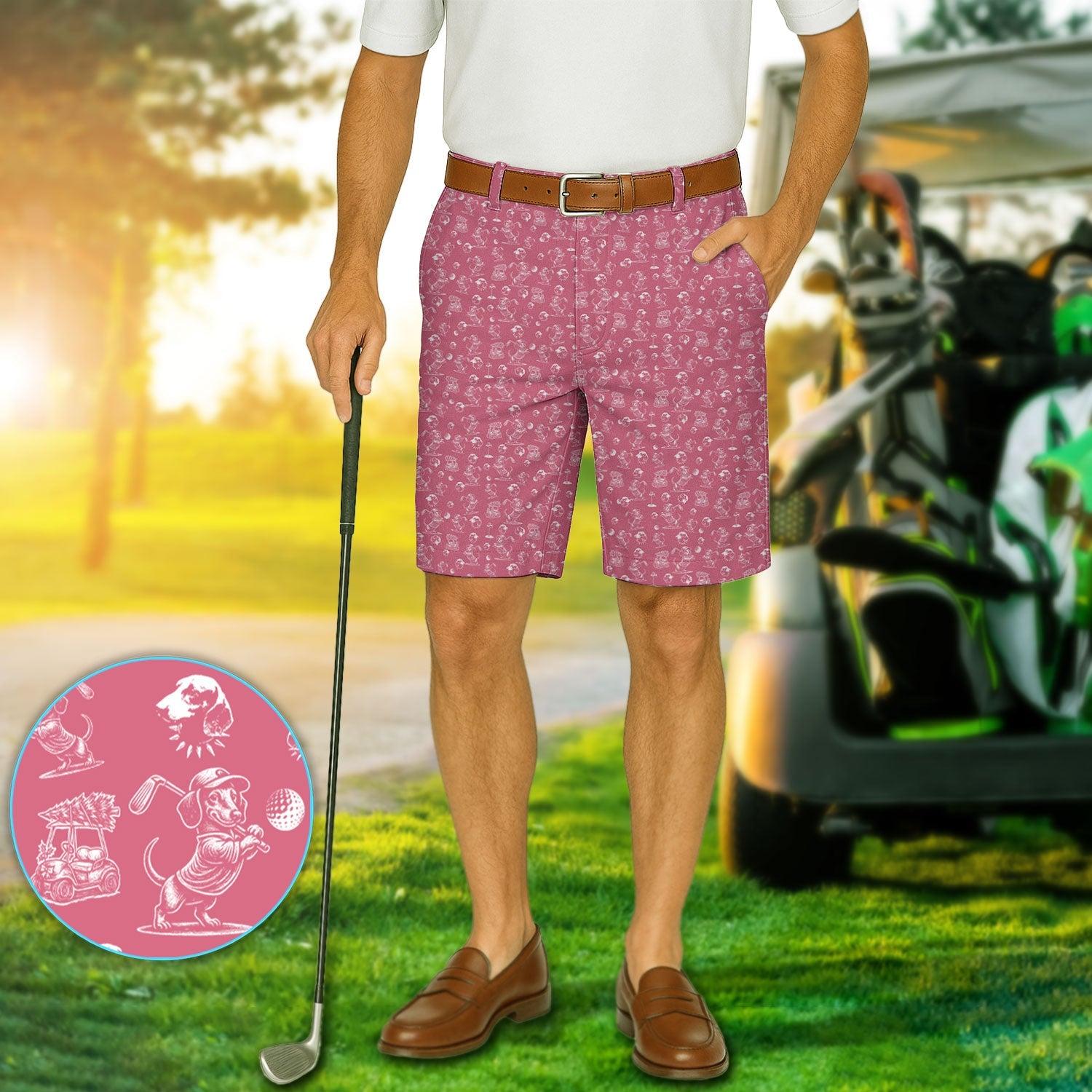 Dachshund Pattern Golf Set For Men, Funny Golf Set, Golf Gift For Golfer