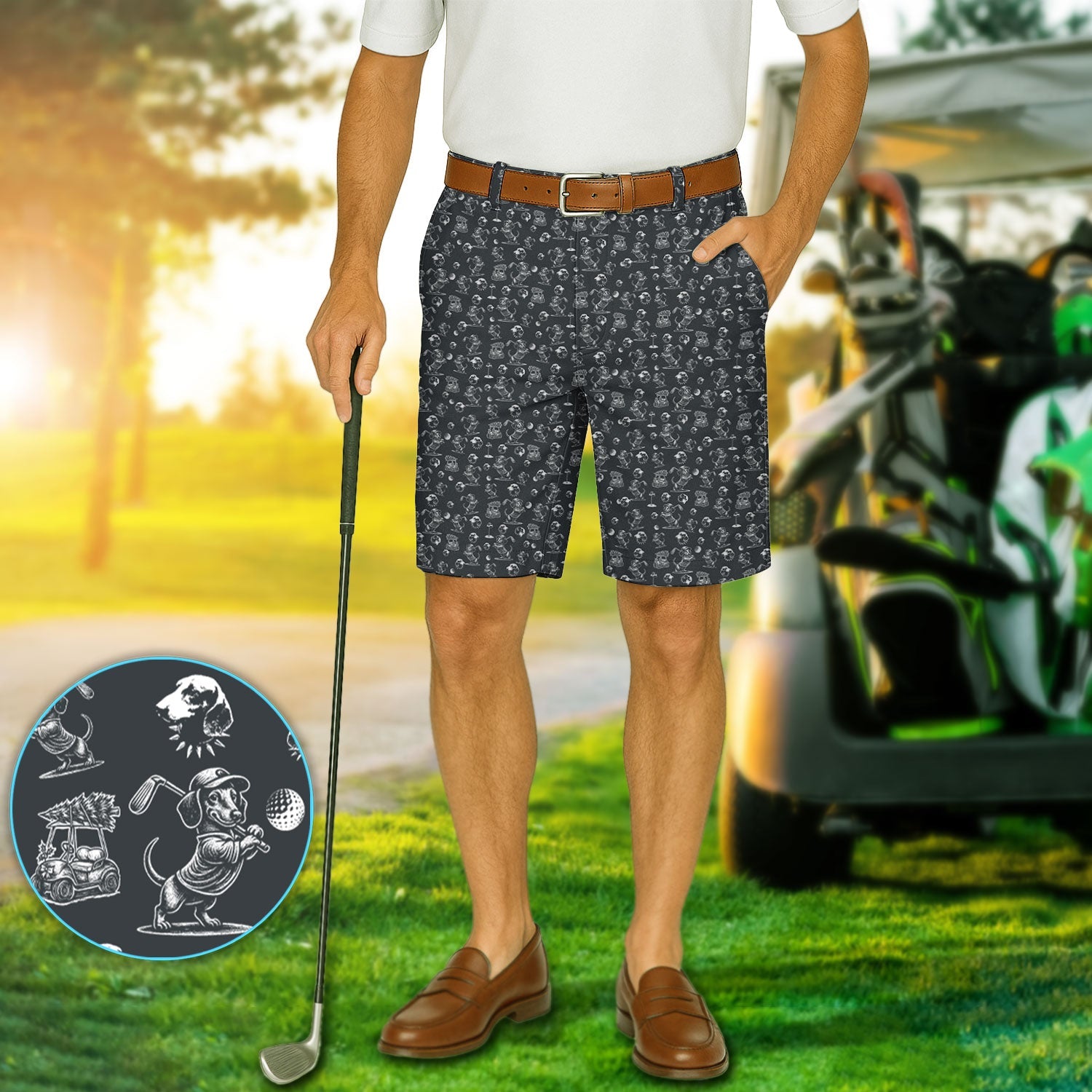 Dachshund Pattern Golf Set For Men, Funny Golf Set, Golf Gift For Golfer