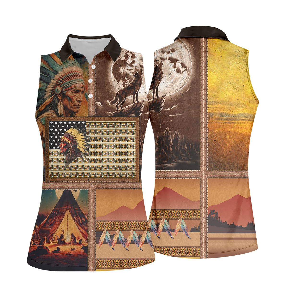 Native Heritage Women's Golf Tops, Native American Ancestry Ladies Golf Polos, Indigenous Peoples Month