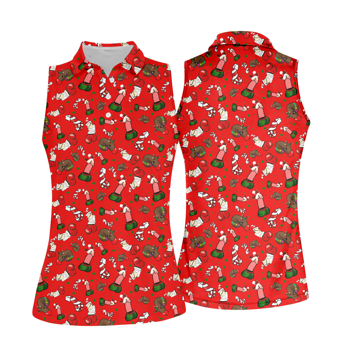 Funny Christmas Women's Golf Tops, Funny Dirty Red Golf Shirt, Christmas Golf Shirt, Golfing Apparel