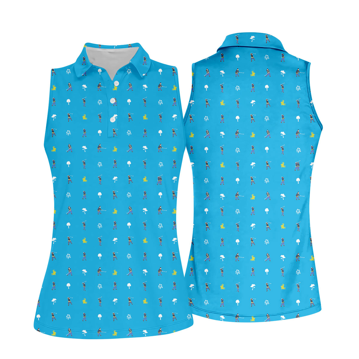 30th Anniversary Sport Movie Character Blue Golf Shirt, Fun Women's Golf Shirts, Ladies Golf Shirt