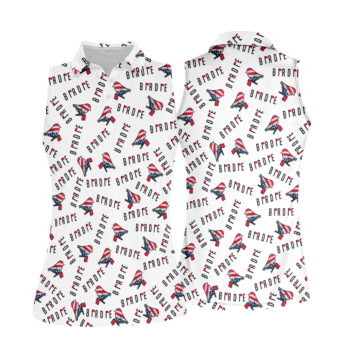 American Flag Pattern Patriotic 4th Of July Ladies Golf Shirts, 250th Anniversary Golf Shirt For Women