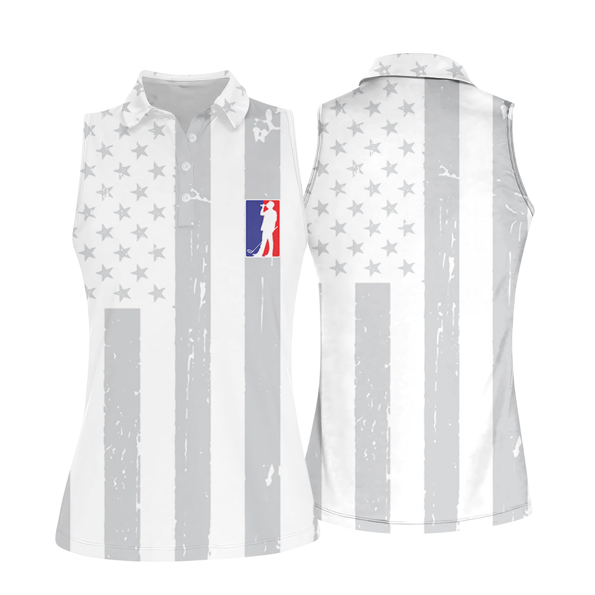 The Game Of Golf American Flag Patriot Women's Golf Shirts, Women's Golf Tops, Ladies Golf Shirt