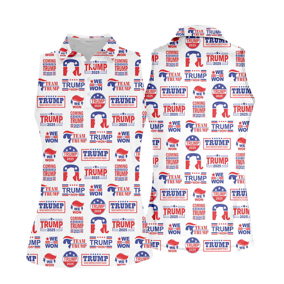 Coming Soon Trump Pattern Christmas Golf Tops For Women, Christmas Golf Shirt, Women Golf Apparel