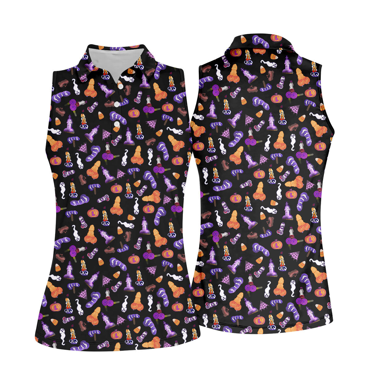 Funny Dirty Black And Purple Halloween Golf Shirt, Funny Golf Shirts Women, Ladies Golf Shirts