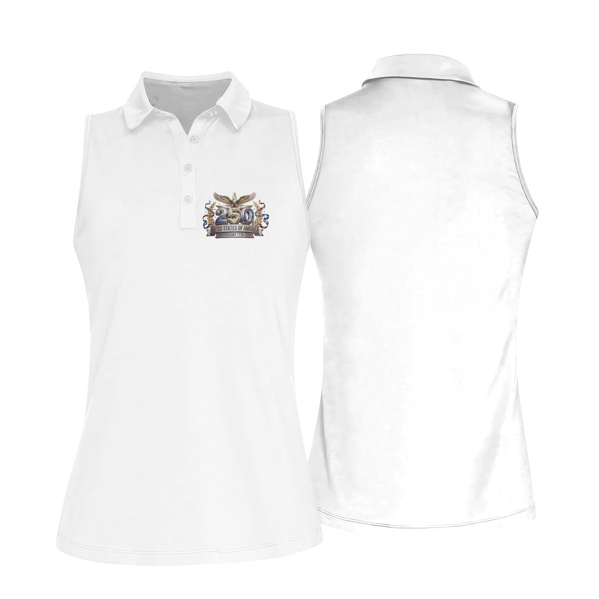 250 Years USA Anniversary 1776-2026 Ladies Golf Tops, America Patriotic Golf Shirt For Women
