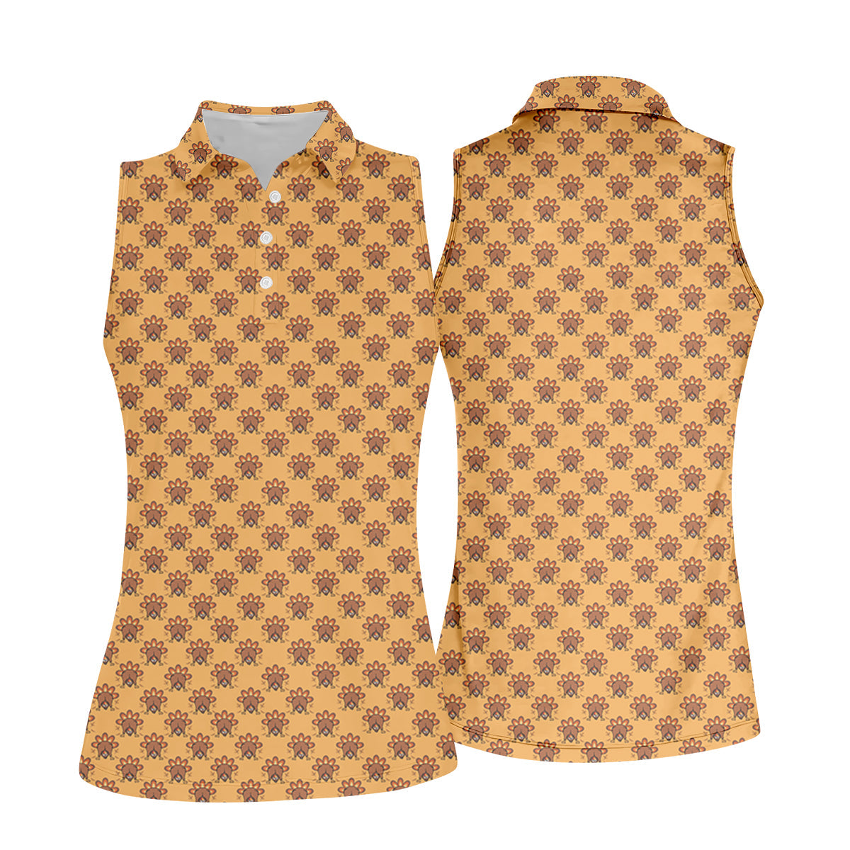 Guess What Turkey Funny Thanksgiving Polo Shirt Women's Golf Tops, Ladies Golf Shirts, Golfing Apparel