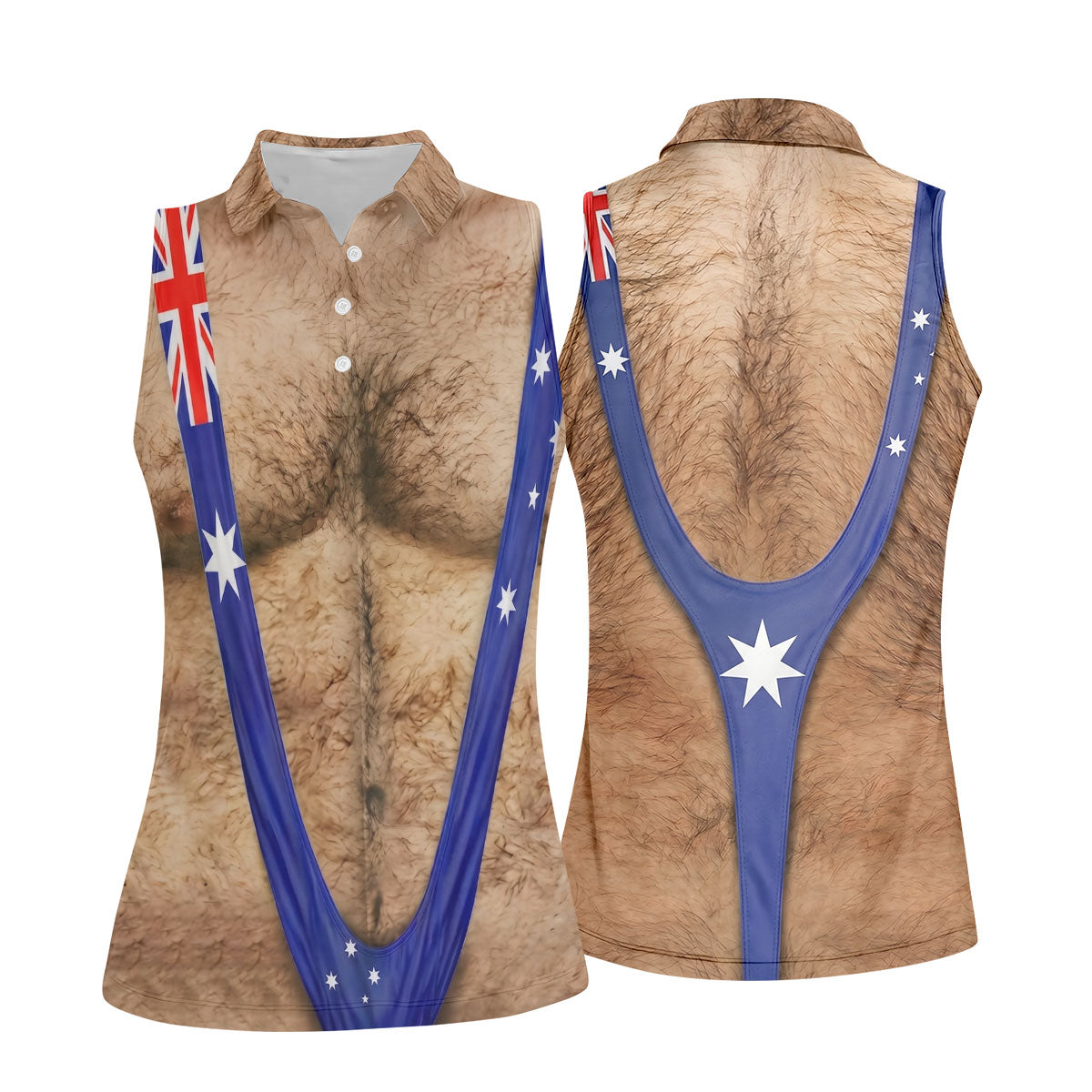 Australia Flag Print Fun Golf Shirt, Ladies Golf Tops Australia, Golf Shirt For Women
