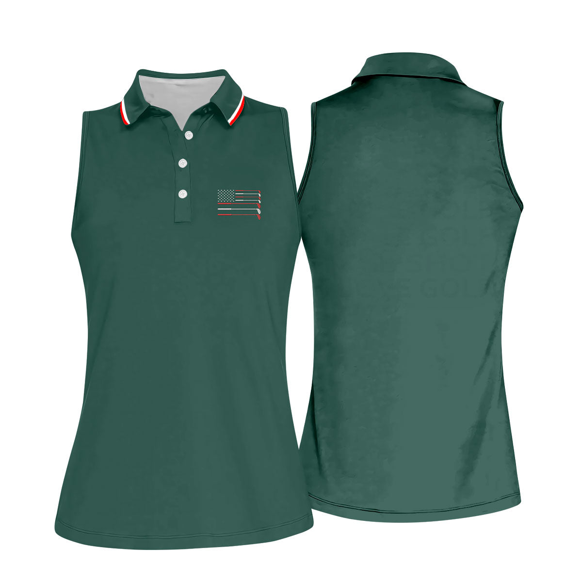 Golf Clubs US Flag Logo 250 Years Green Golf Shirt, Patriotic 4th Of July Golf Shirt For Women