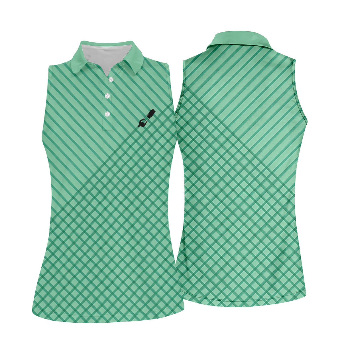 Lawn Mower Logo Cross Pattern Women's Golf Tops, Ladies Golf Shirts, Golfing Apparel
