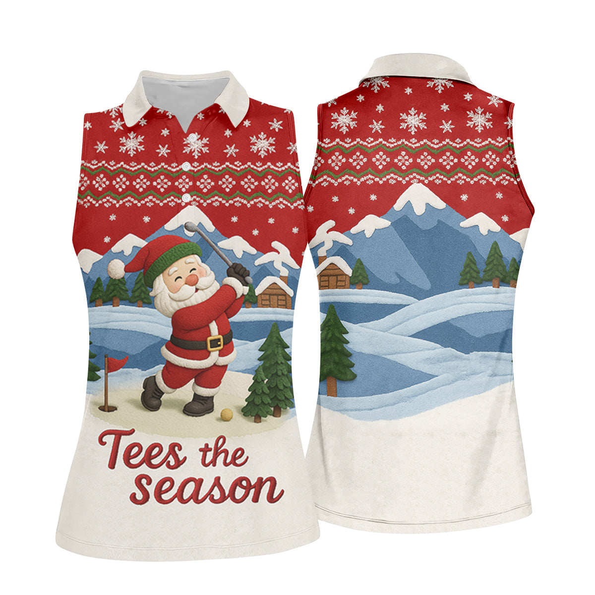 Santa Golfing Tees The Season Christmas Golf Shirt, Women's Golf Tops, Ladies Golf Shirts, Golf Gift For Ladies