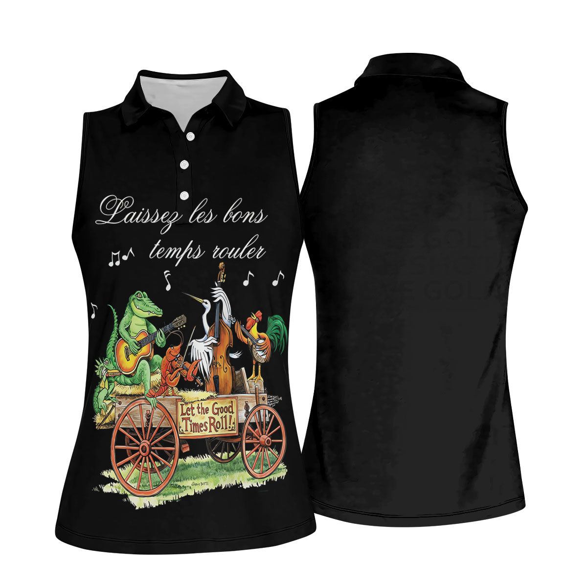 Let The Good Times Roll Animals Band Mardi Gras Celebrations Women's Golf Tops, Ladies Golf Polos