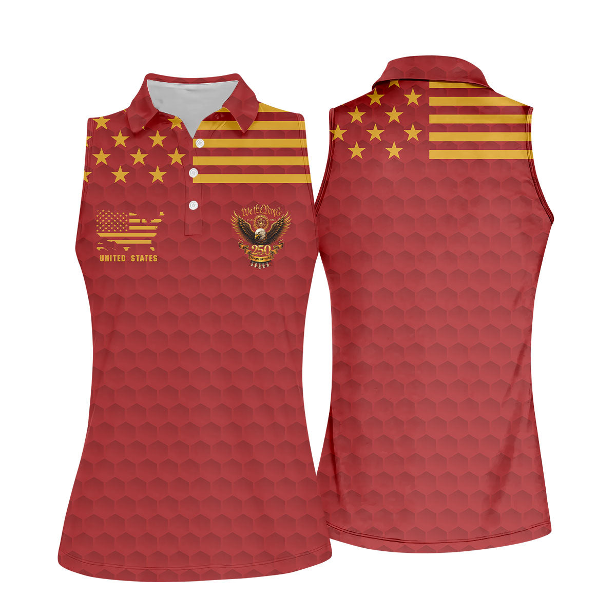 Marine Veteran We The People 250 Years Of Free 4th Of July Golf Shirt, Women's Golf Tops