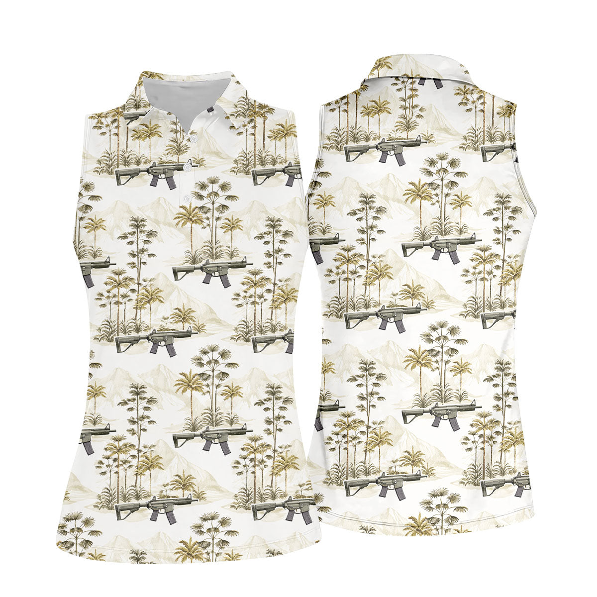 Military Theme Hawaiian Golf Shirt, Cool Golf Shirt, Ladies Golf Shirts, Women's Polo Shirt