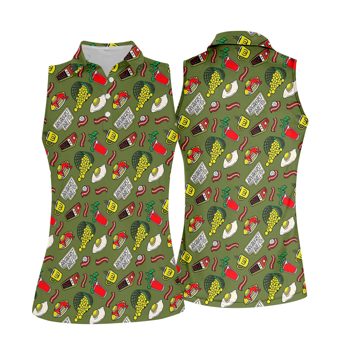 Breakfast Balls Golf Shirt For Women, Ladies Golf Shirts, Fun Women's Golf Shirts