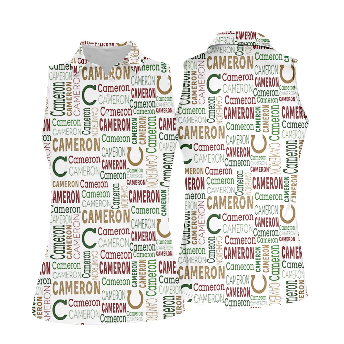 Cameron Pattern Christmas Golf Tops For Women, Christmas Golf Shirt, Women Golf Apparel