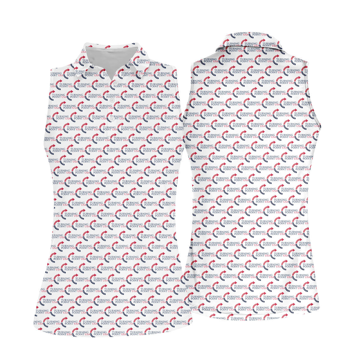 Turning Point Ladies Patriotic Golf Shirts, Sleeveless Women's Golf Shirts, Ladies Golf Shirts