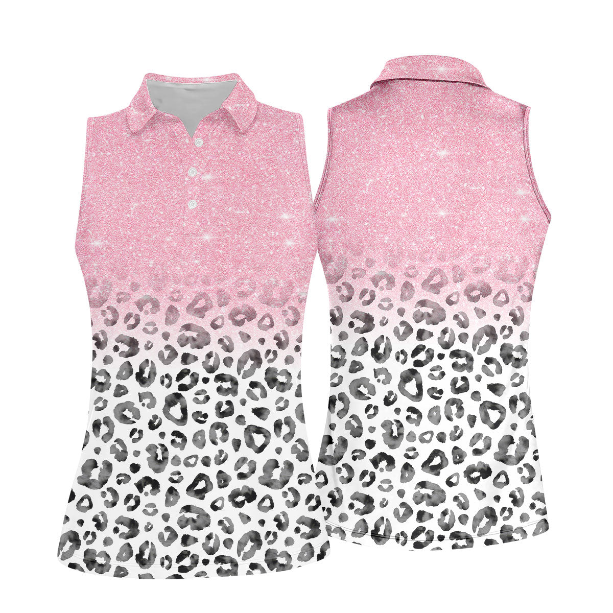 Pink Leopard Women's Golf Shirt, Pink Golf Shirt, Breast Cancer Awareness Shirt, Ladies Golf Shirts