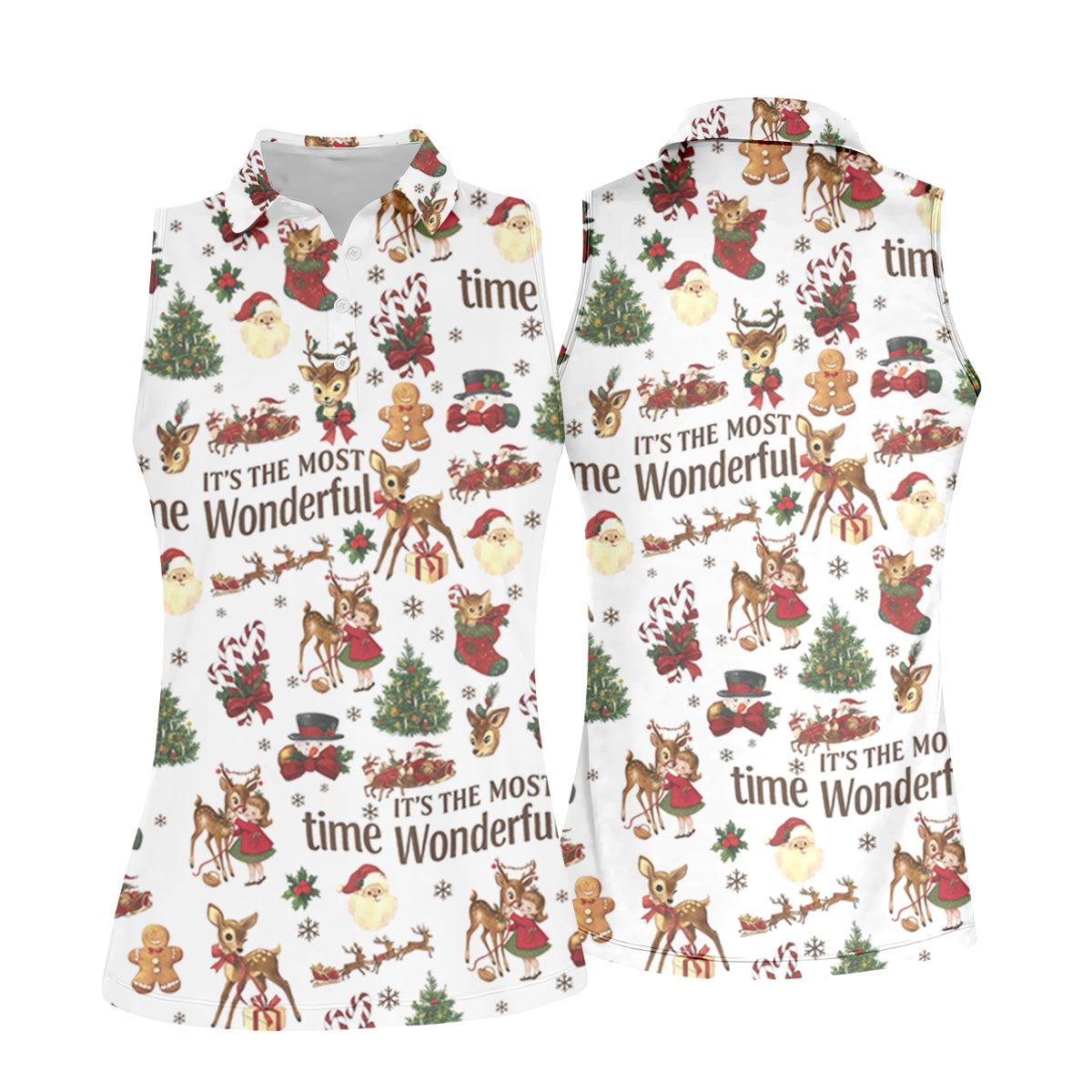 It's The Most Wonderful Time Christmas Golf Shirt, Cute Golf Outfit, Ladies Golf Shirts, Golf Shirt For Women