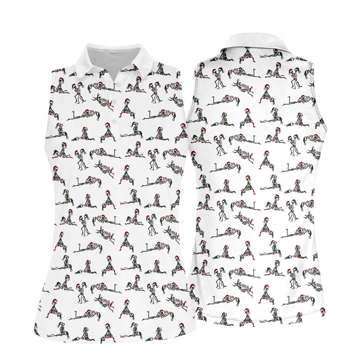 Funny Skeleton Christmas Golf Shirt, Funny Golf Shirts Women, Ladies Golf Tops, Golf Gifts For Women