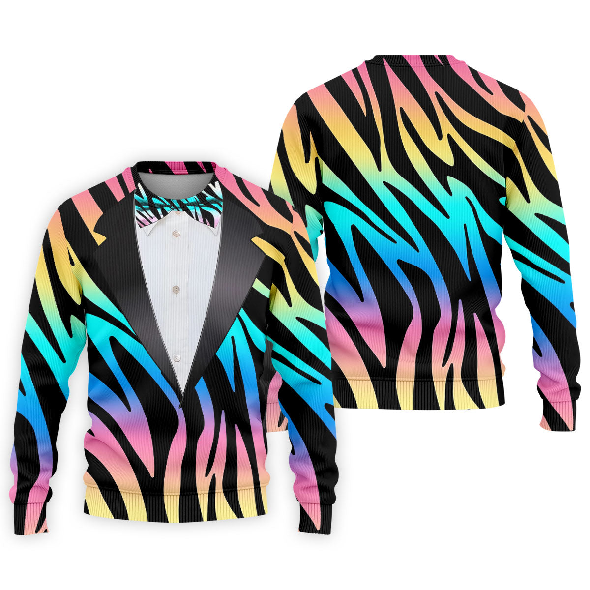 Colorful Zebra Funny Costume Hawaiian Golf Shirt, Polo Shirts For Men, Golf Shirts For Men