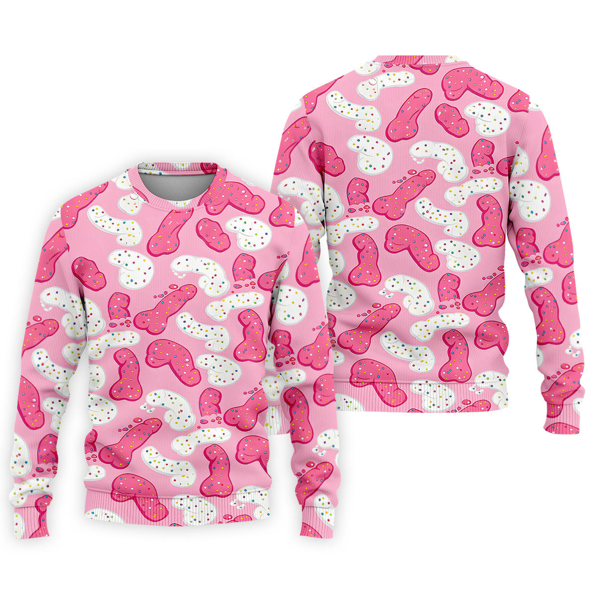 Pink Frosted Cookie Adult Novelty Golf Shirt, Polo Shirts For Men, Golf Apparel For Men