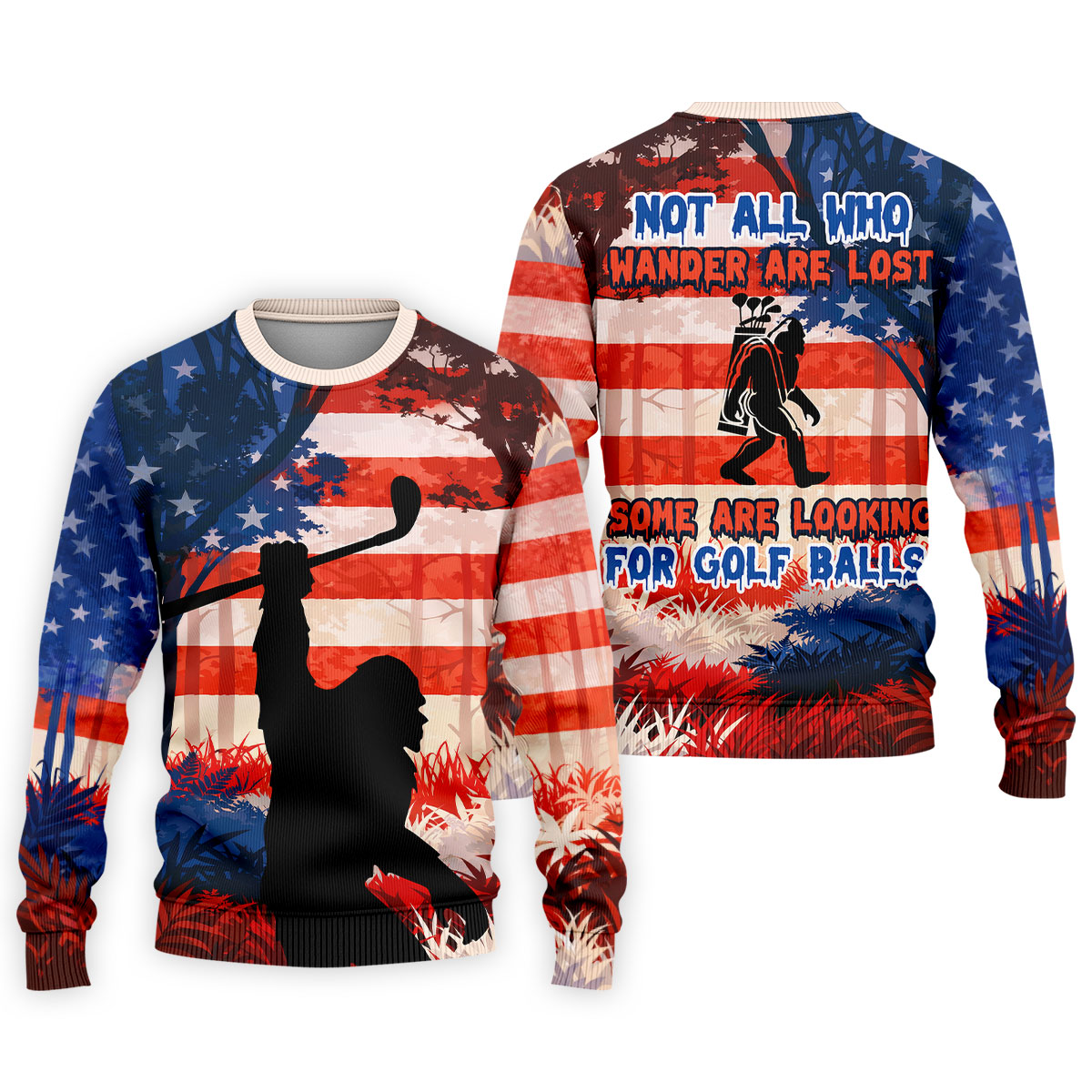 Not All Who Wander Are Lost Funny Bigfoot Golf Tops For Men, 250th Patriotic Golf Shirt, Polo Shirts For Men