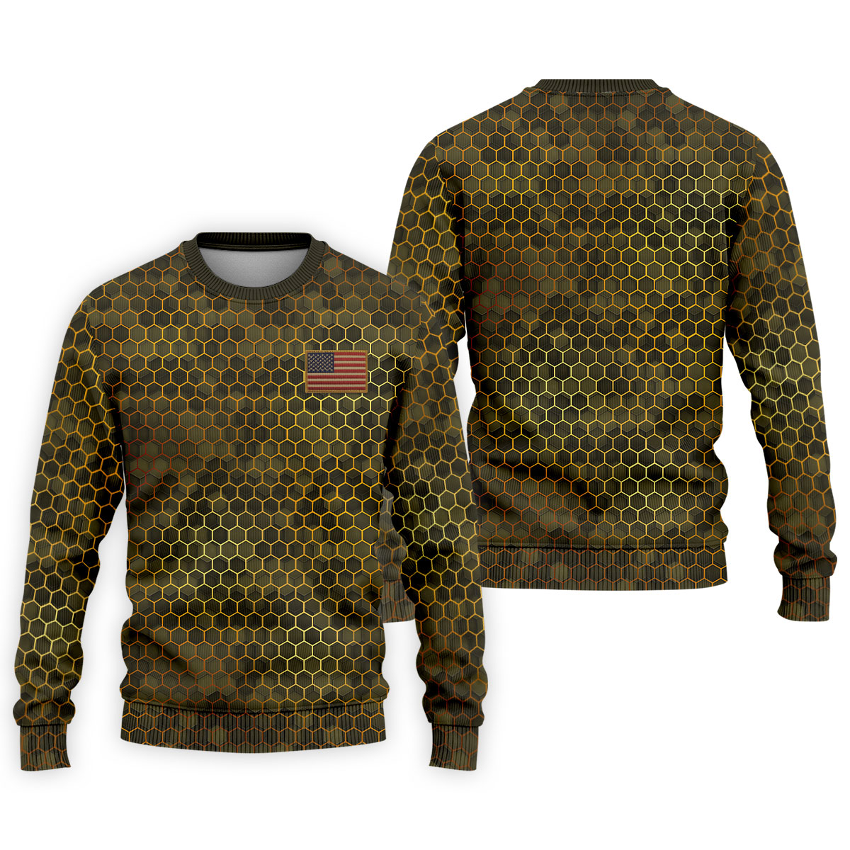 Hexagonal Camo Patriotic 4th Of July Golf Shirt, 250 Years Polo Shirts For Men