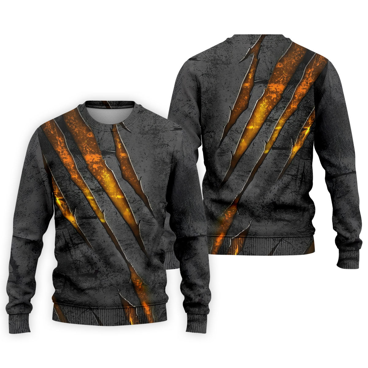 Yellow Claw Marks Hawaiian Golf Shirt, Scratch Print Men's Golf Shirt, Polo Shirts For Men