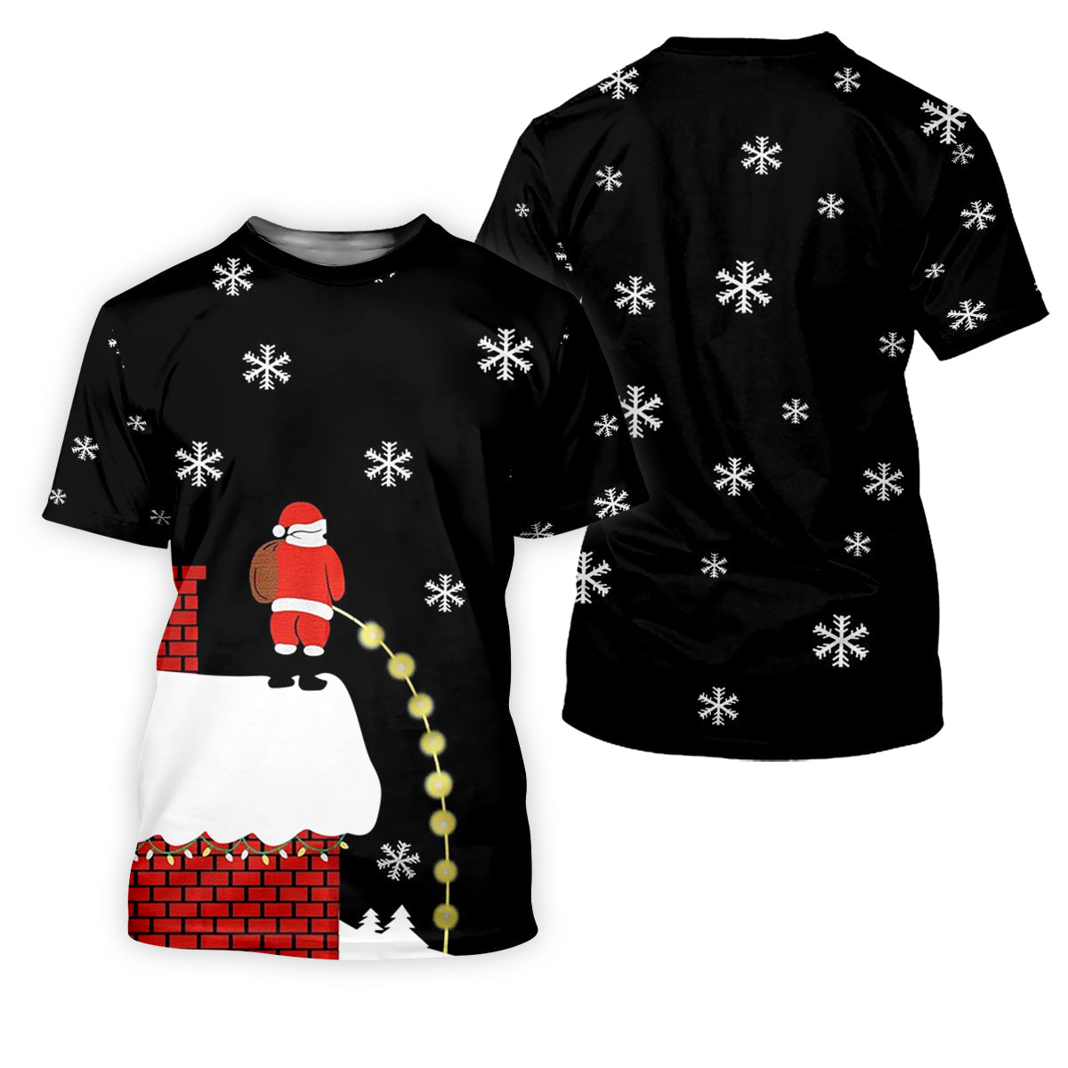Santa Peeing Funny Christmas Women's Golf Tops, Fun Women's Golf Shirts, Christmas Golf Shirt, Ladies Golf Tops