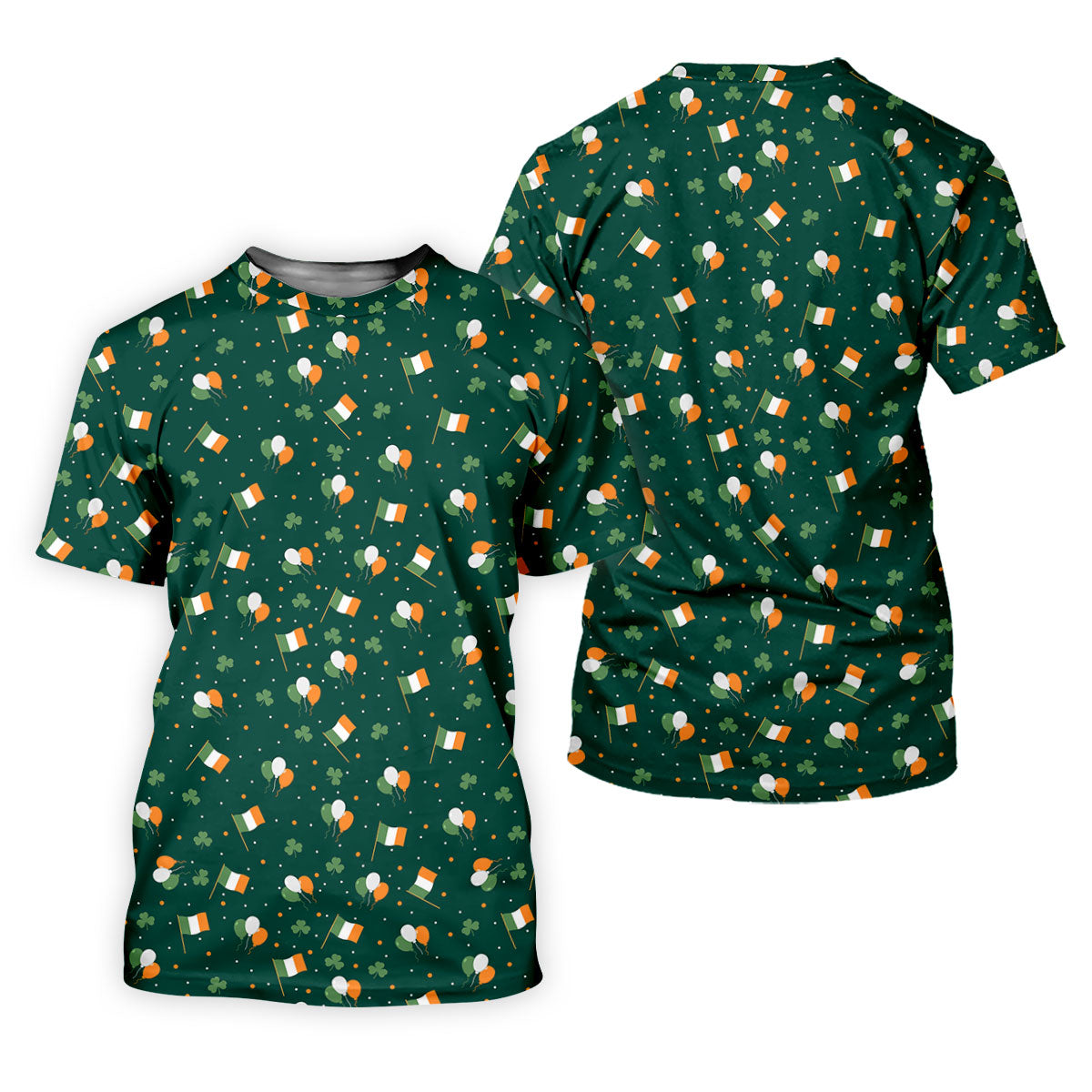 Blue White Orange Confetti Balloons Irish Flag St Patrick's Day Golf Shirt, Women's Golf Tops, Ladies Golf Shirts