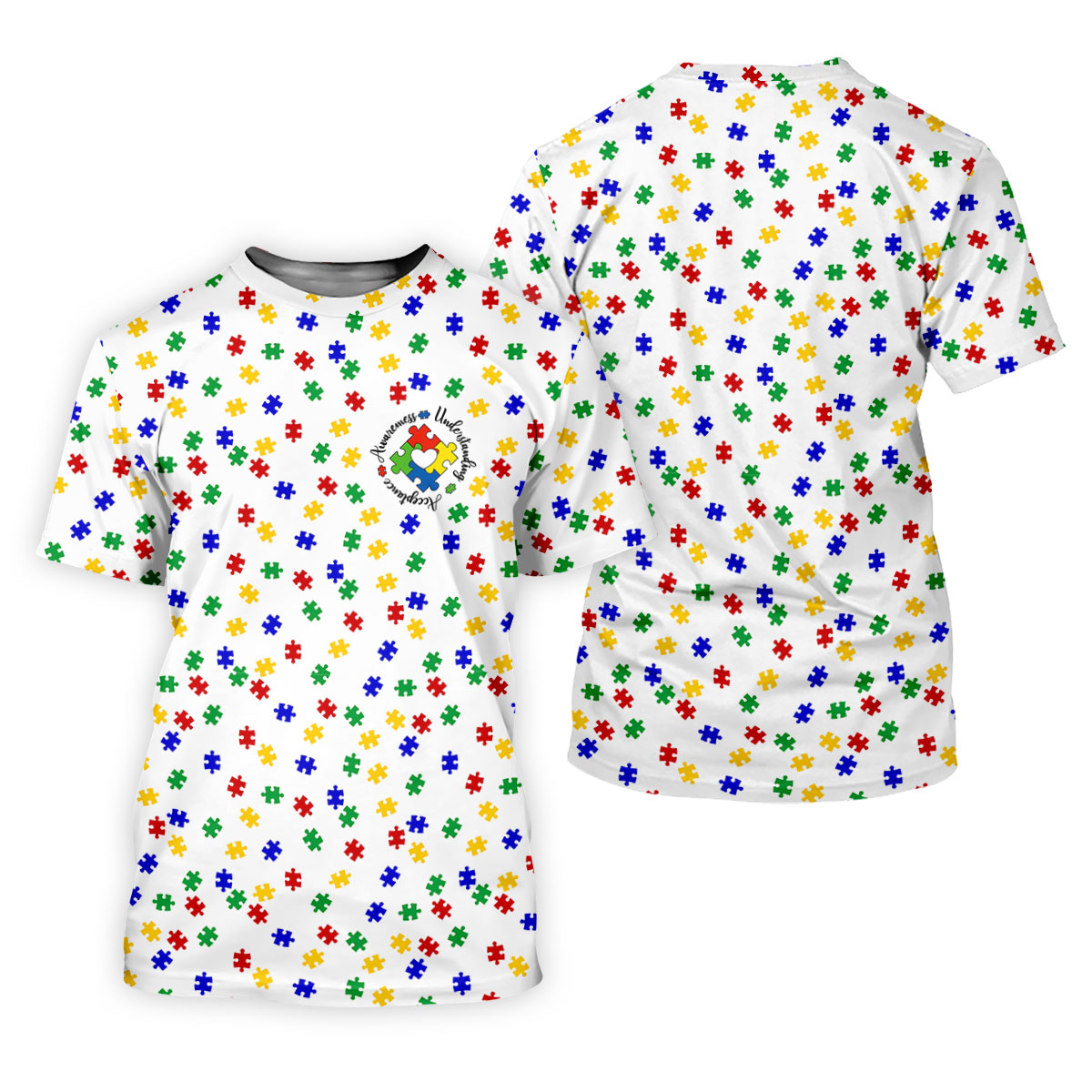 Awareness Understanding Acceptance Autism Puzzle Golf Shirt For Women, Ladies Golf Polos