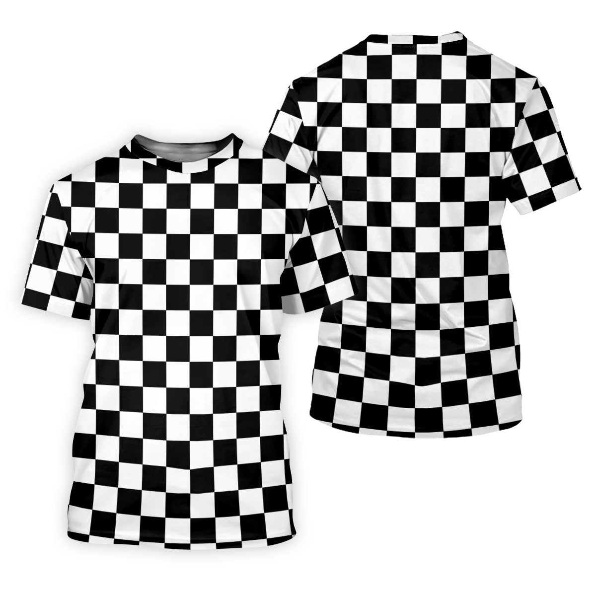 Black White Checkerboard Golf Shirt, Racing Flag Women's Golf Polo, Polo Shirts For Women
