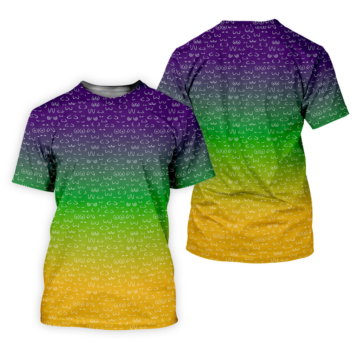 Purple Green Gold Ombre Color Mardi Gras Golf Shirt, Women's Golf Tops, Golf Gifts For Women, Ladies Golf Shirts