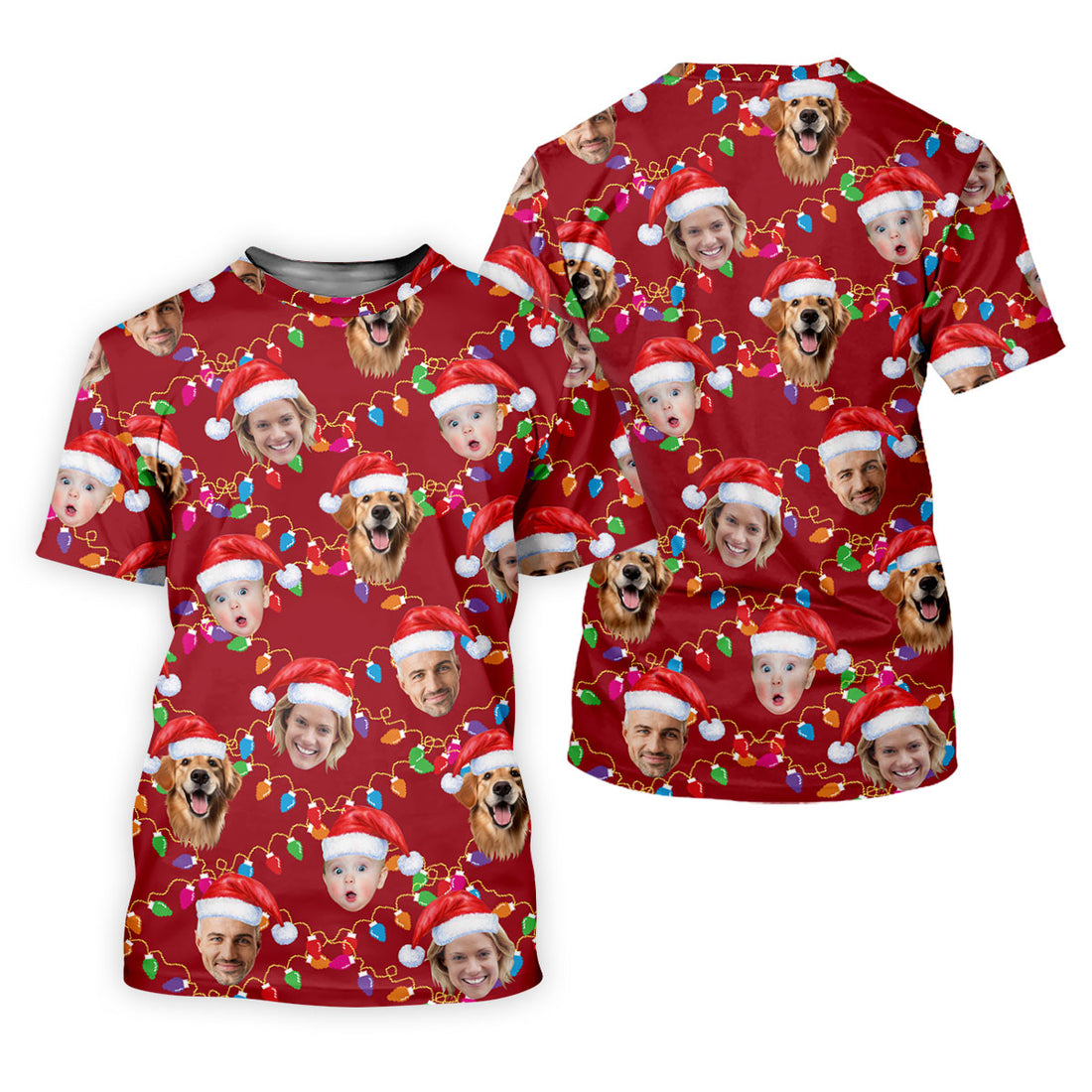 Custom Face Christmas Red Polo ShirtFunny Christmas Shirts For Family, Golf Gifts For Women